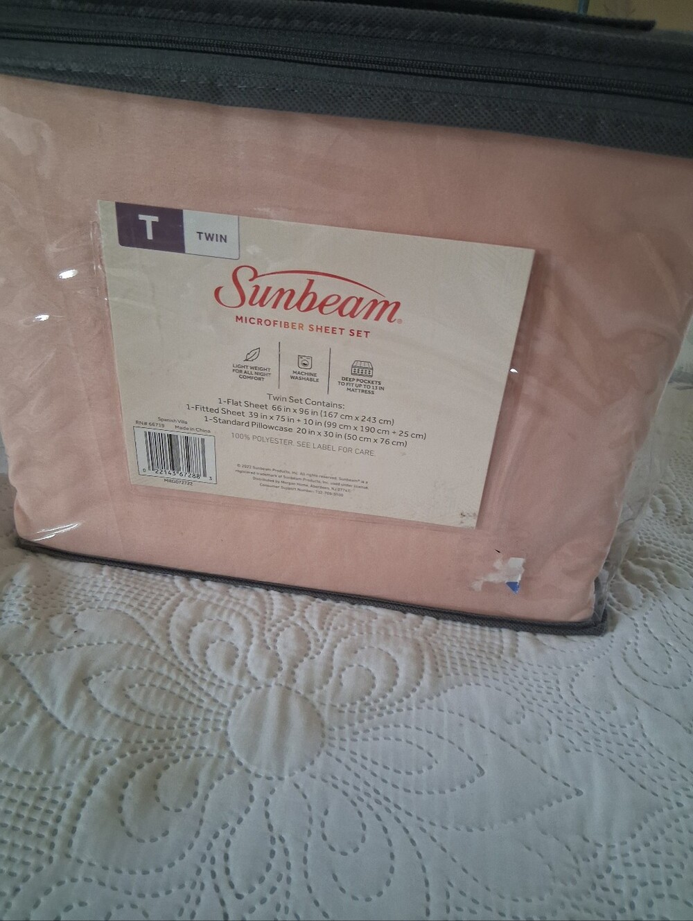 Sunbeam Twin Microfiber Sheet Set - Soft Pink Back To School Sale